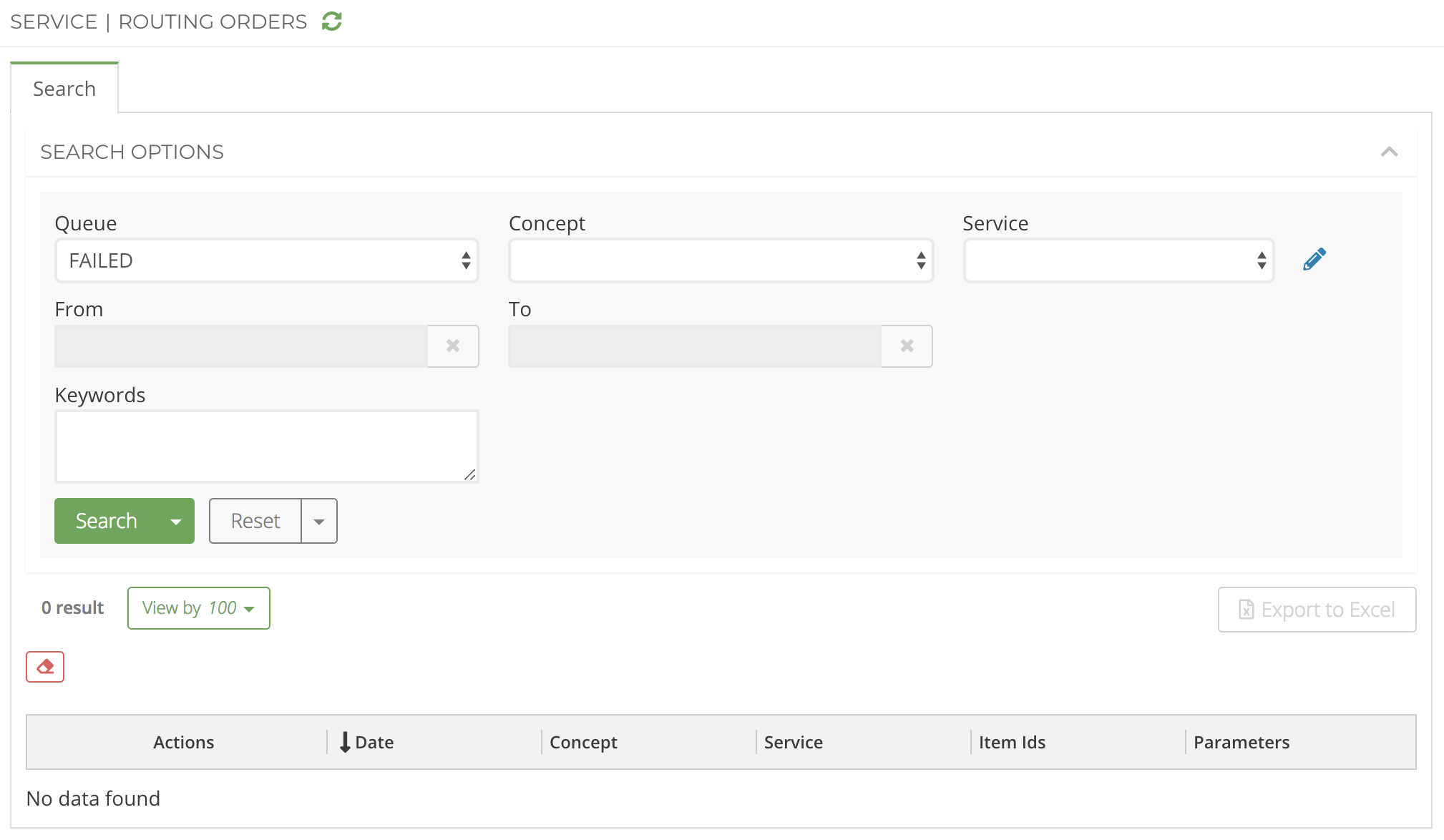 Search for Routing Orders