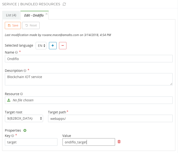 A bundled resources's details