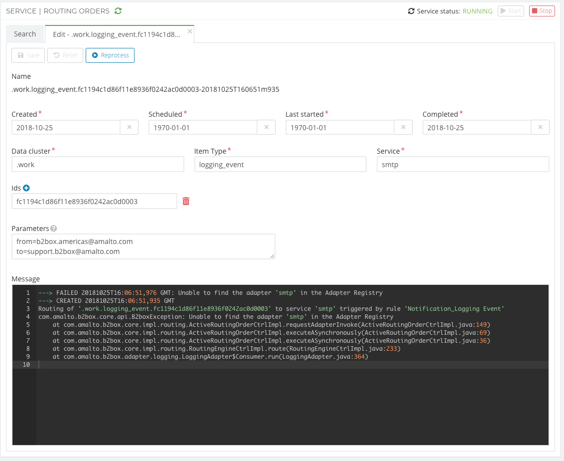 Edit a Routing Order