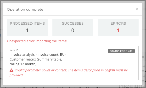 Multiple errors processing