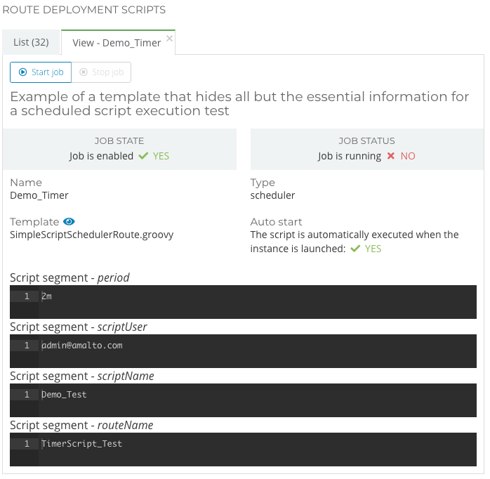 Routes View tab