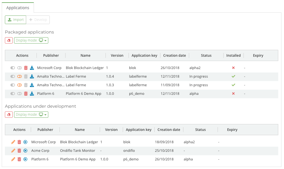 Applications grids