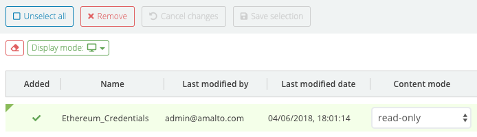 Remove a service's item