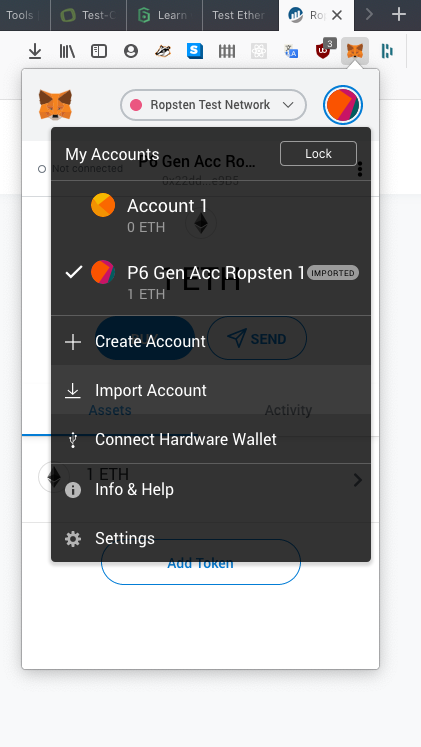 Account Selection in Metamask