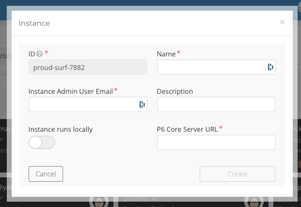 Build an instance form