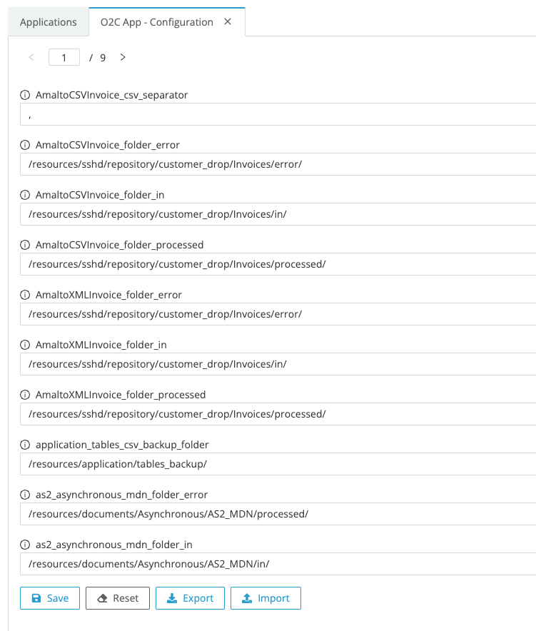 Application configuration