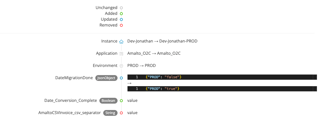 Application configuration import