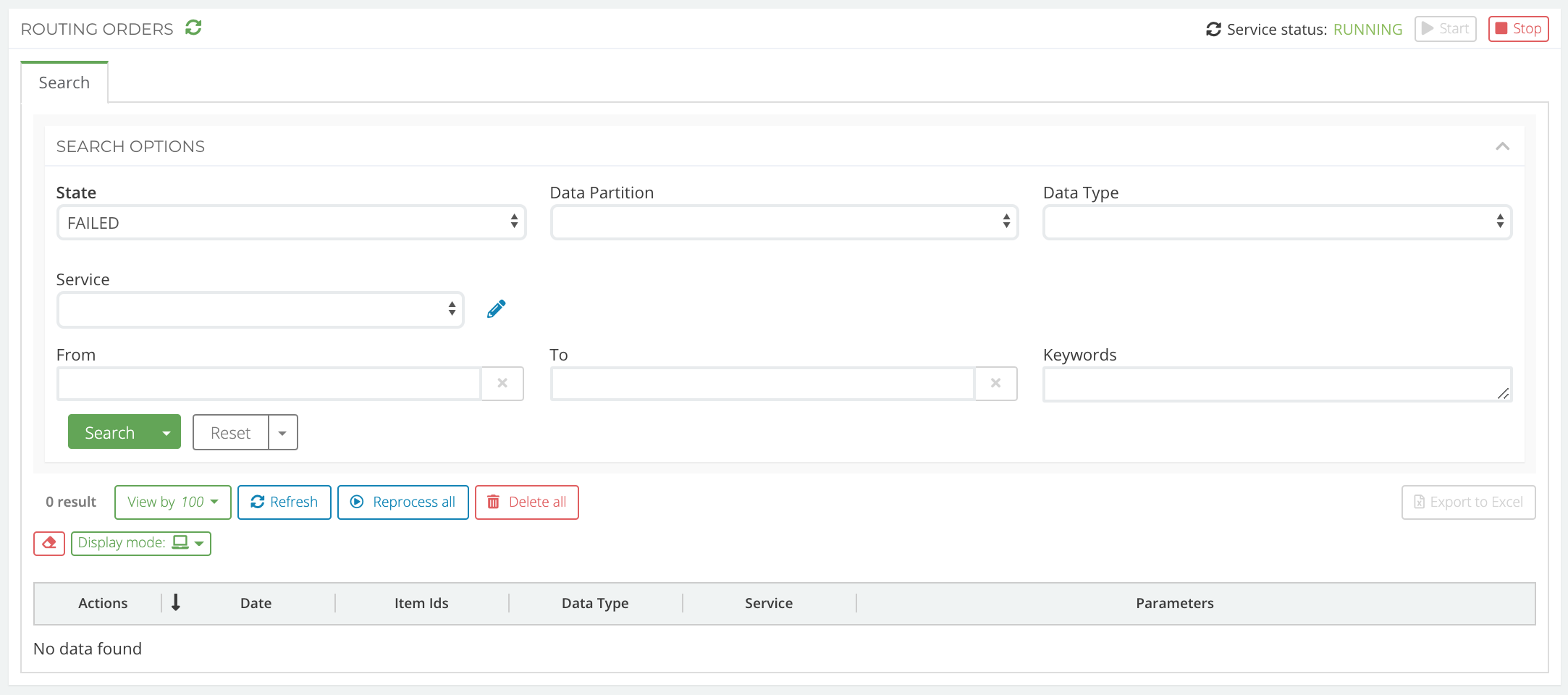 Search for Routing Orders