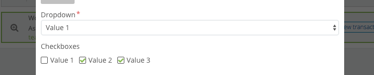 Checkbox with selection