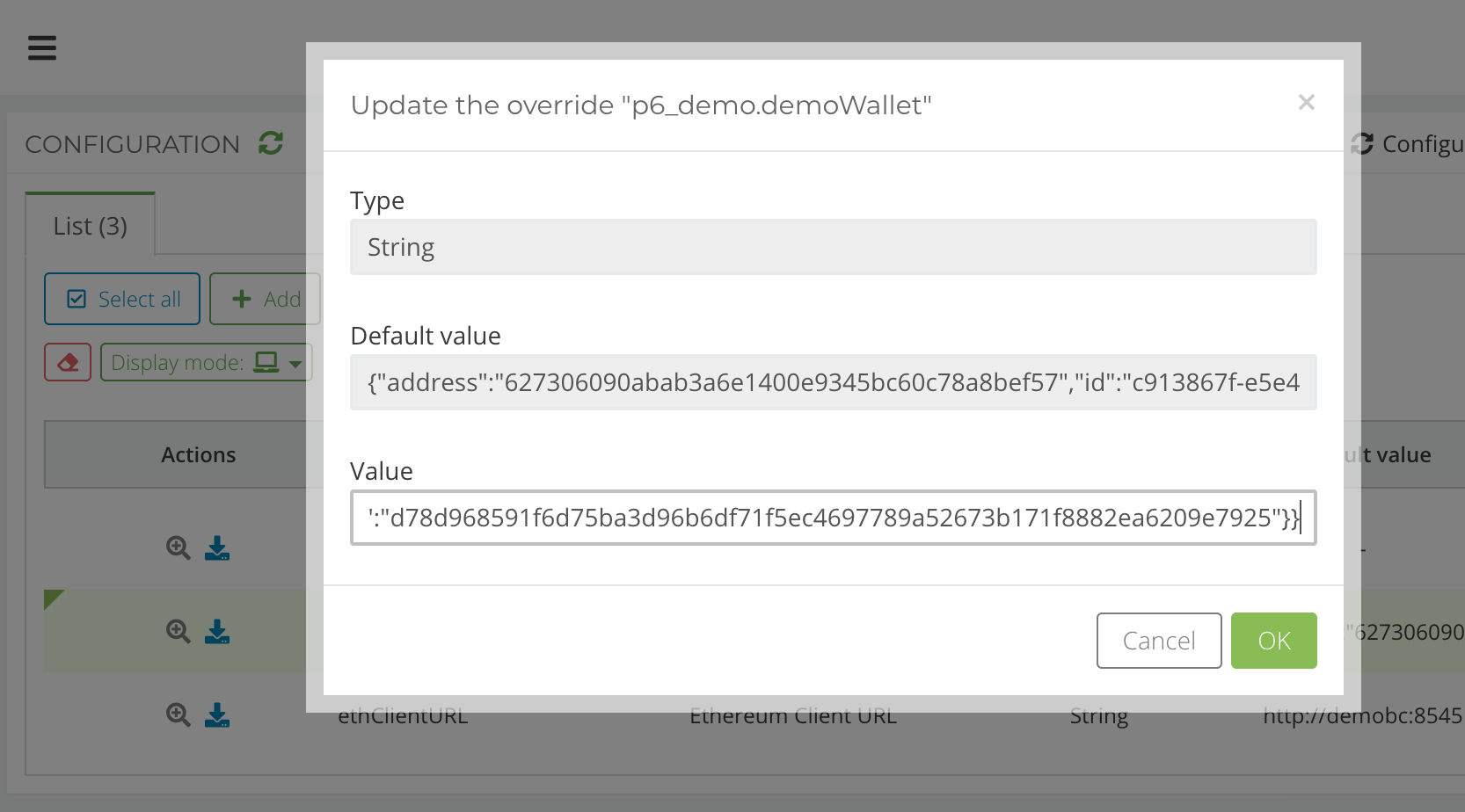 Edit App Configuration