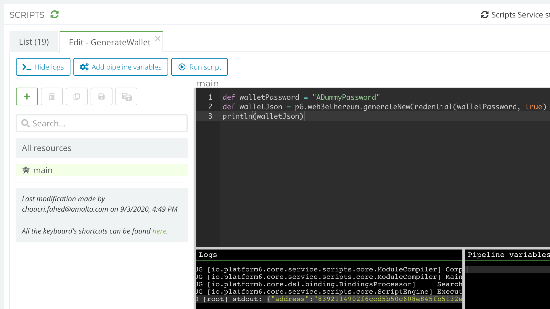Generate Wallet Script