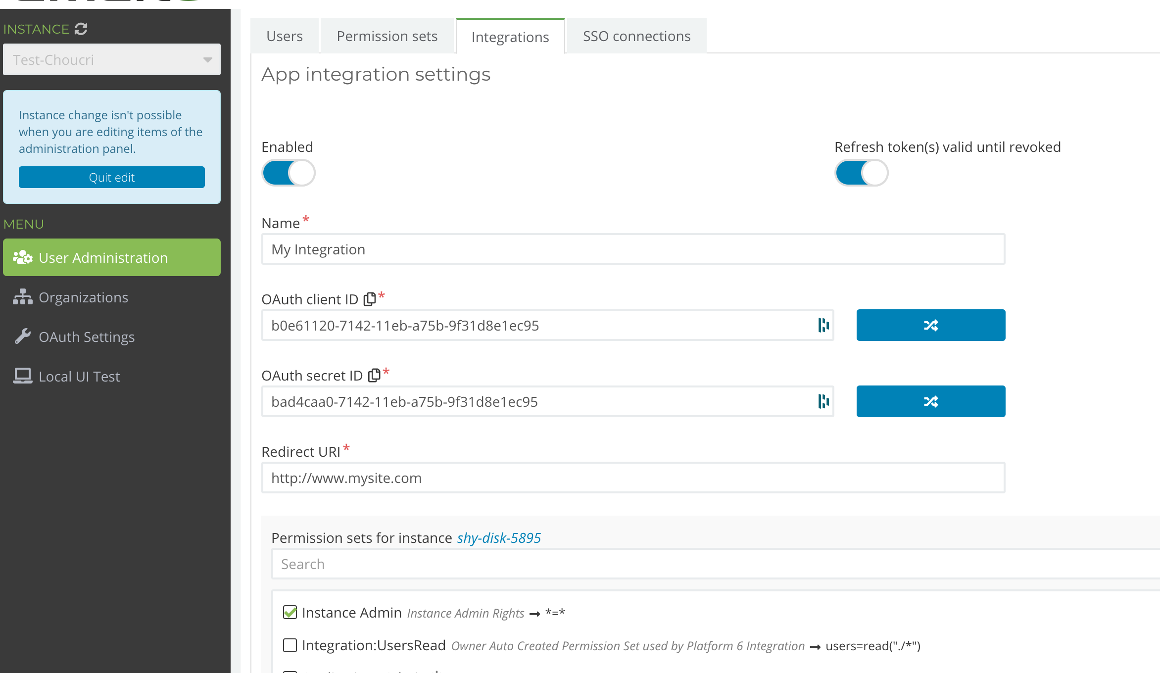 Create a Platform 6 Integration