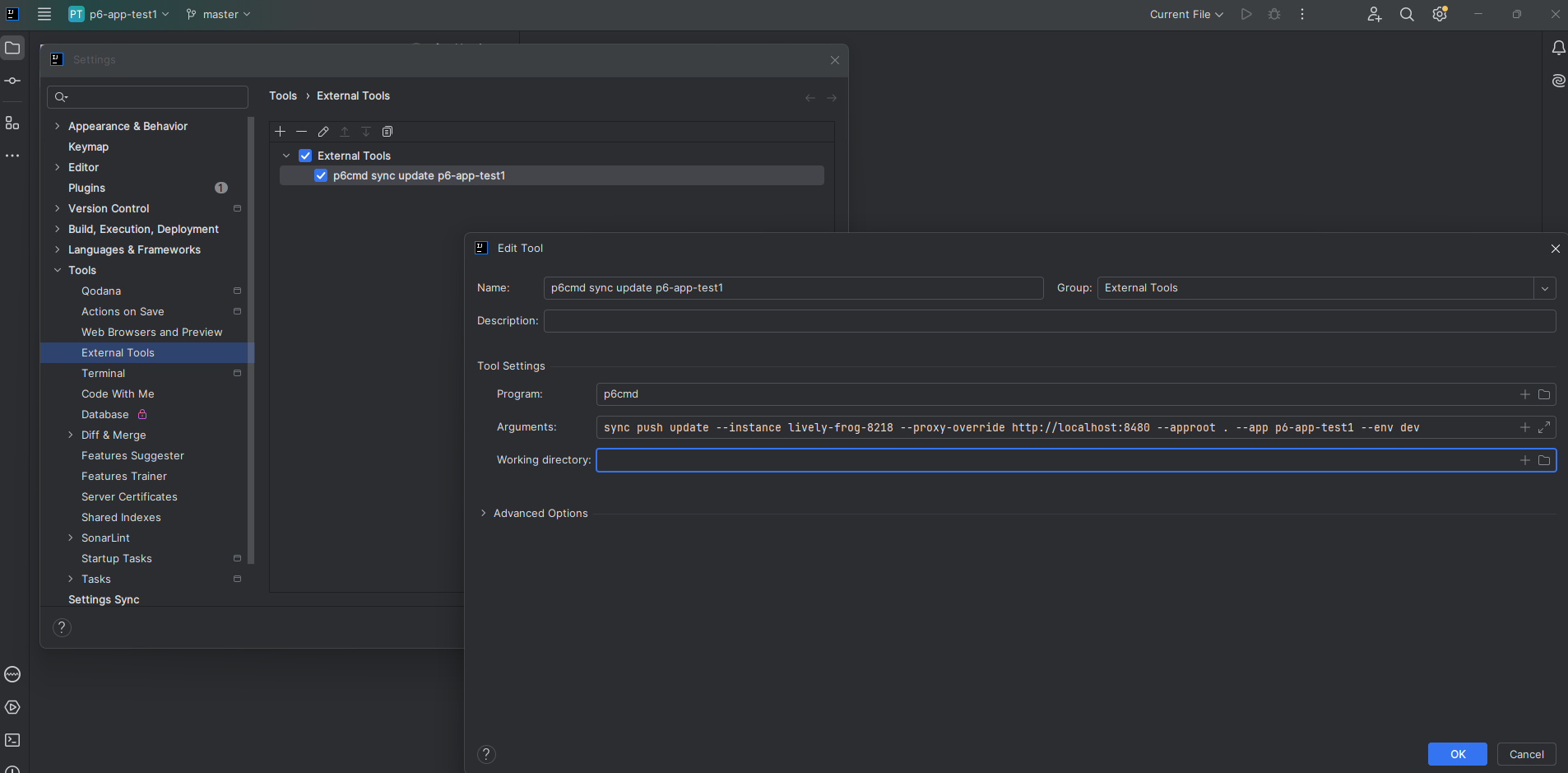 IntelliJ External Tool
