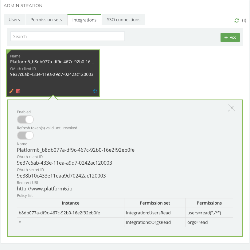 Example Platform 6 Integration