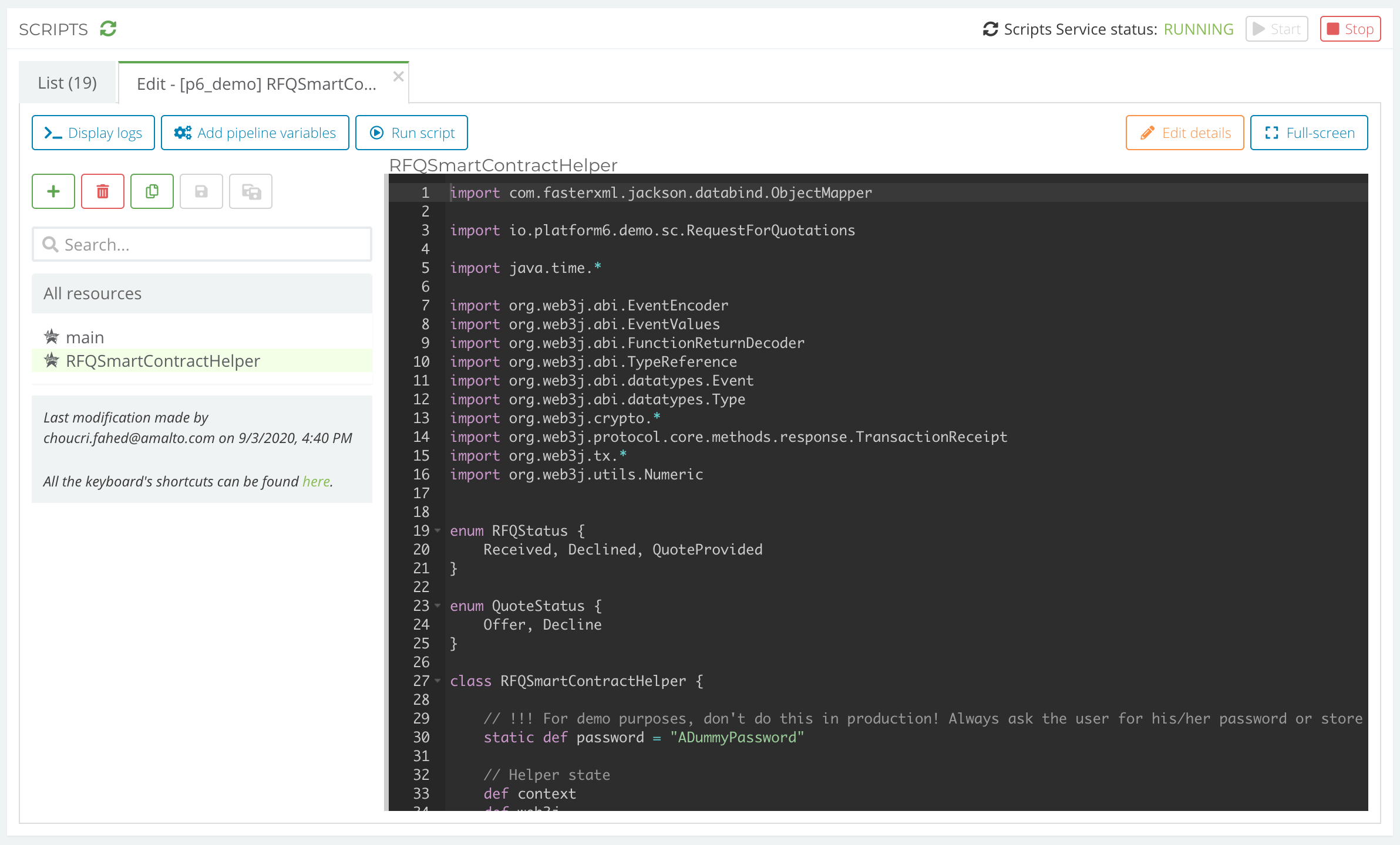 RFQSmartContractHelper Script