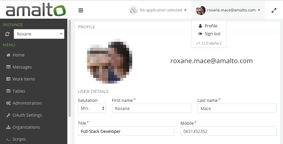 Edit profile