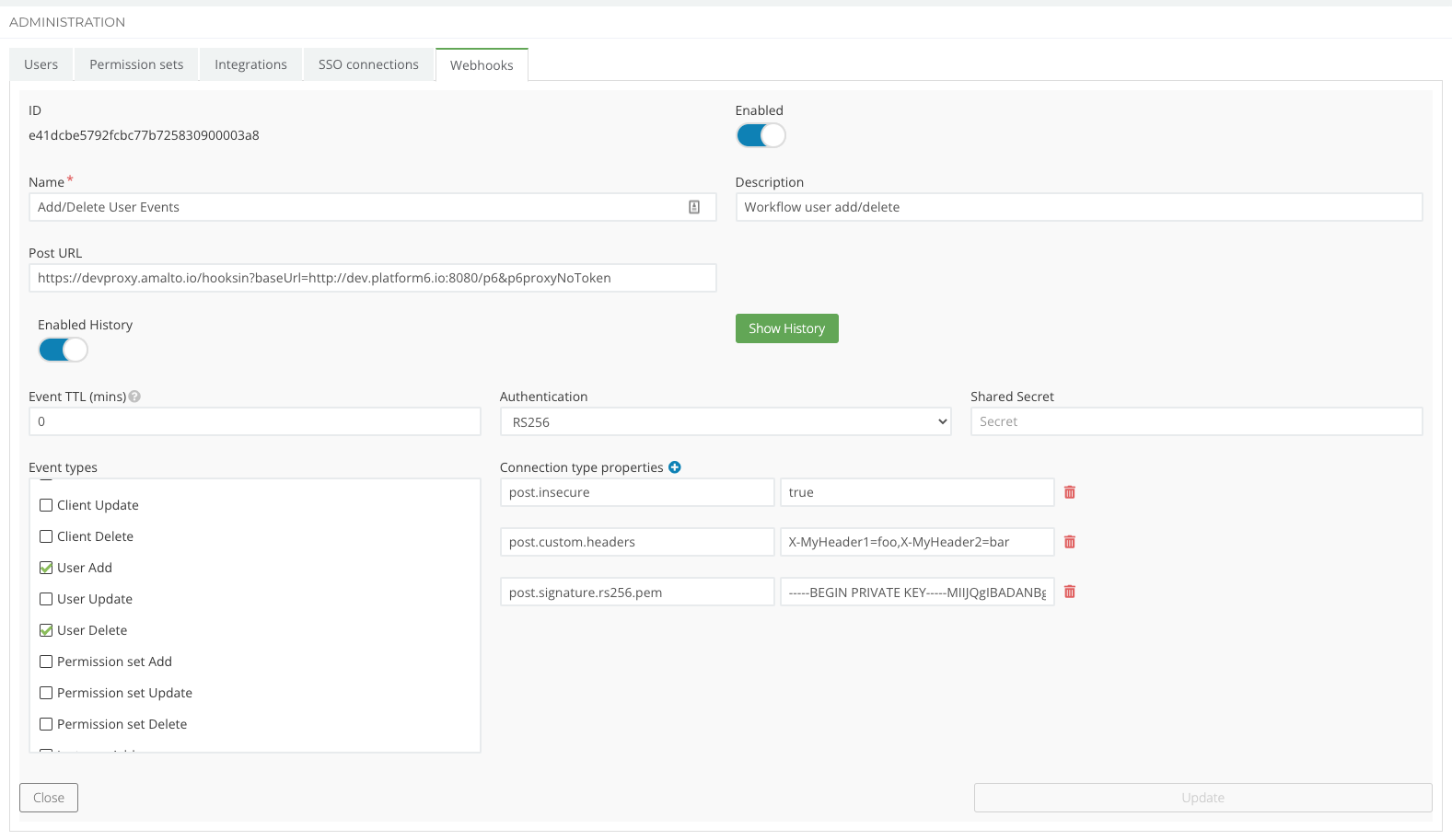 Webhook Edit