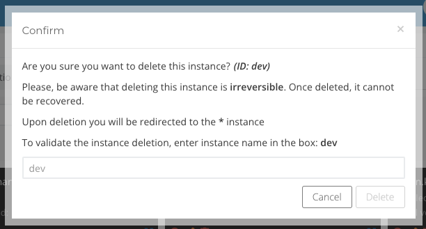 Destroy an instance