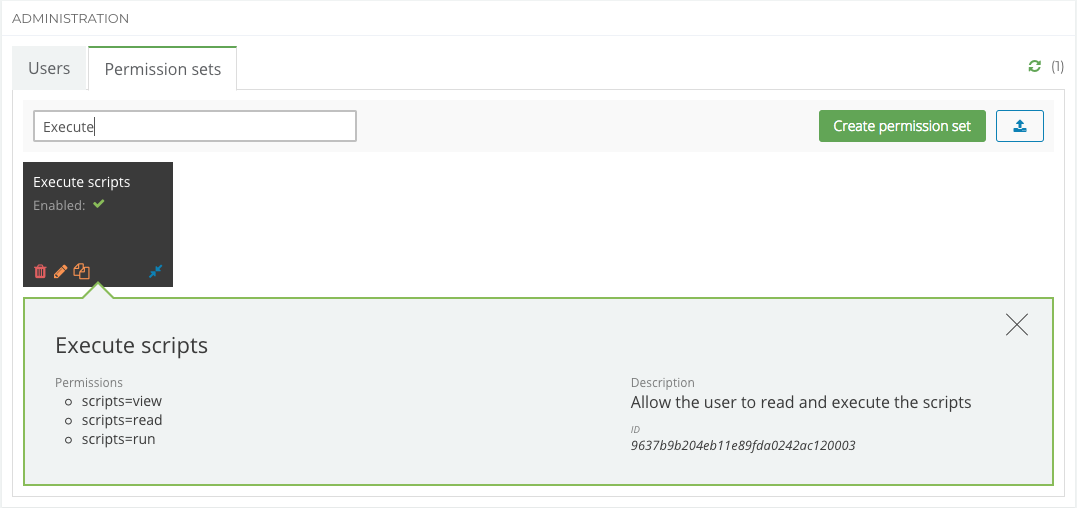 Permission set