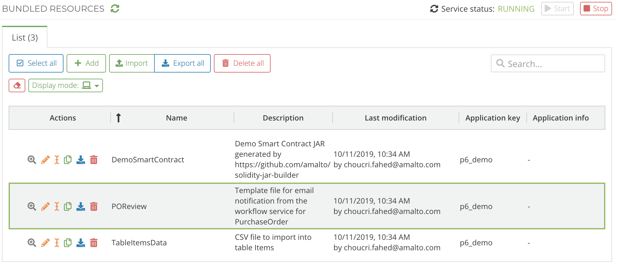 List bundled resources