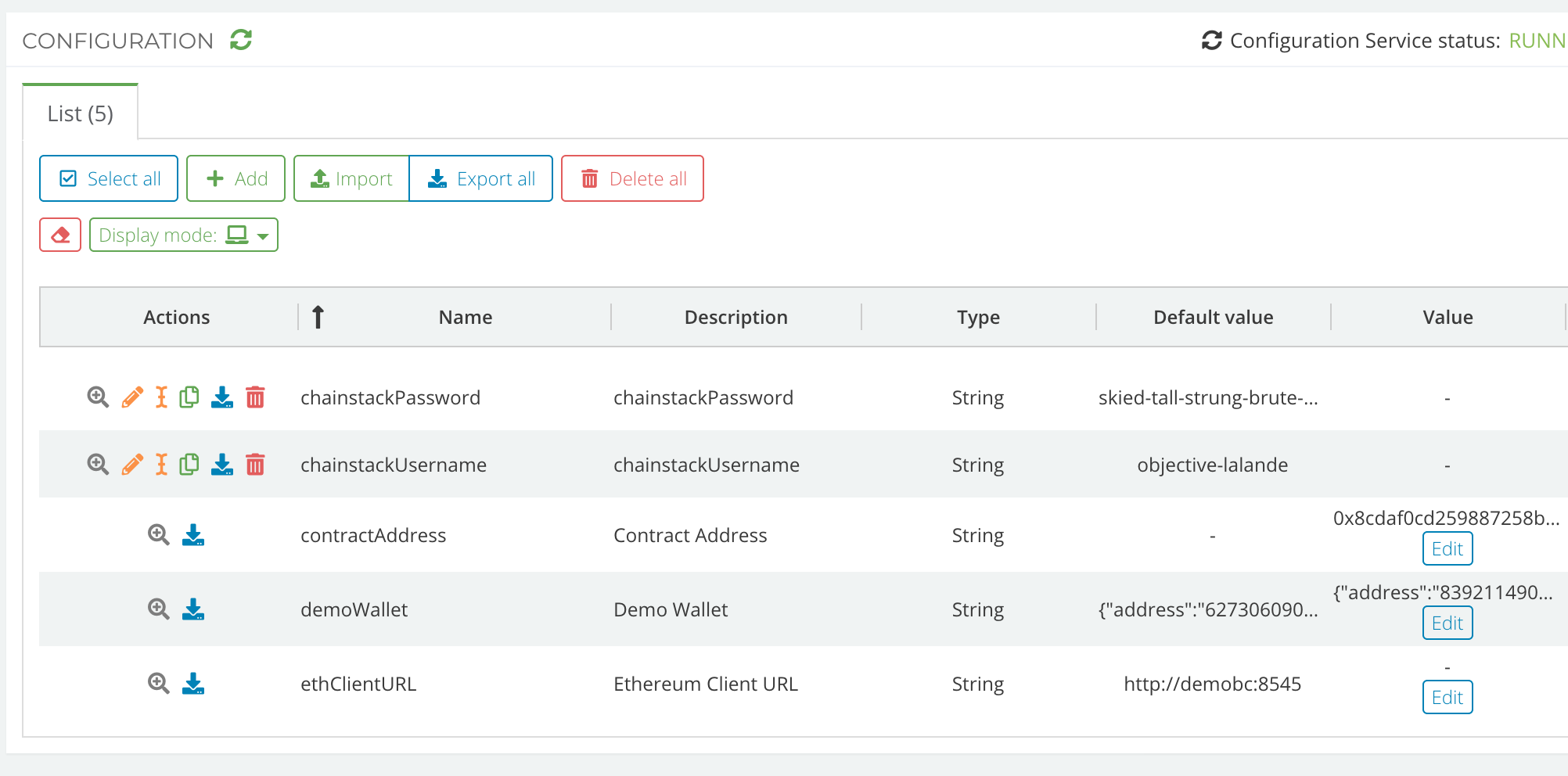 Modified App Configuration