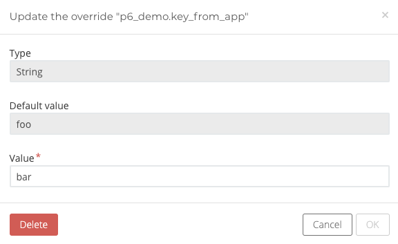 Override application configuration